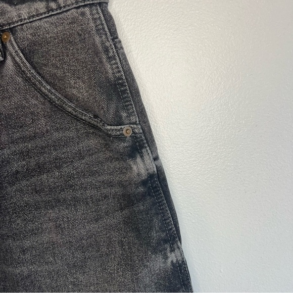 Free People Brea Faded Black Cutoff Denim Skirt Distressed Size 27 Button Fly - Picture 8 of 16